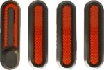 RiuScooter Pack de 4 Reflectores Laterales, Xiaomi M365, Negro con Reflectante Rojo