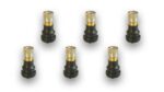 RiuScooter Set de 6 Válvulas Tubeless Cortas, Xiaomi etc Color Negro Dorado, Con llave palanca