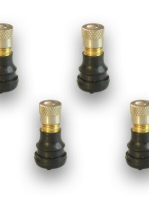 RiuScooter Set de 6 Válvulas Tubeless Cortas, Xiaomi etc Color Negro Dorado, Con llave palanca