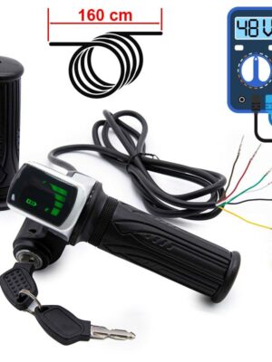 Acelerador de puño con indicador de batería (48V) y llave - Conector SM