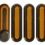 RiuScooter Embellecedores Laterales Reflectantes, Pack de 4, Negro con Reflector Naranja,   Xiaomi