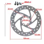 Disco de freno 120mm 6H plata para Cecotec Outsider/Bongo serie A - Imagen 2
