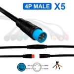 Conector waterproof 8mm 4 pin - 5M