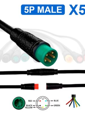 Conector waterproof 8mm 5 pin - 5pcs