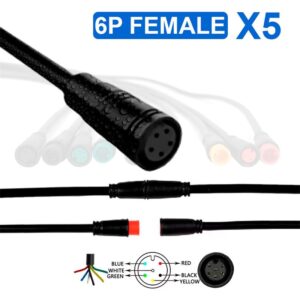 Conector waterproof 8mm 6 pin - 5pcs