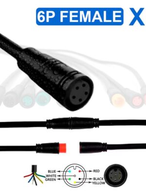 Conector waterproof 8mm 6 pin - 5pcs