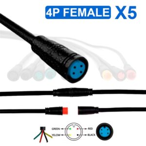 Conector waterproof 8mm 4 pin - 5pcs