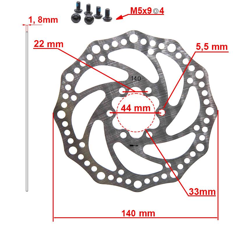 Disco de freno R6.1 140mm 6H plata - Imagen 2