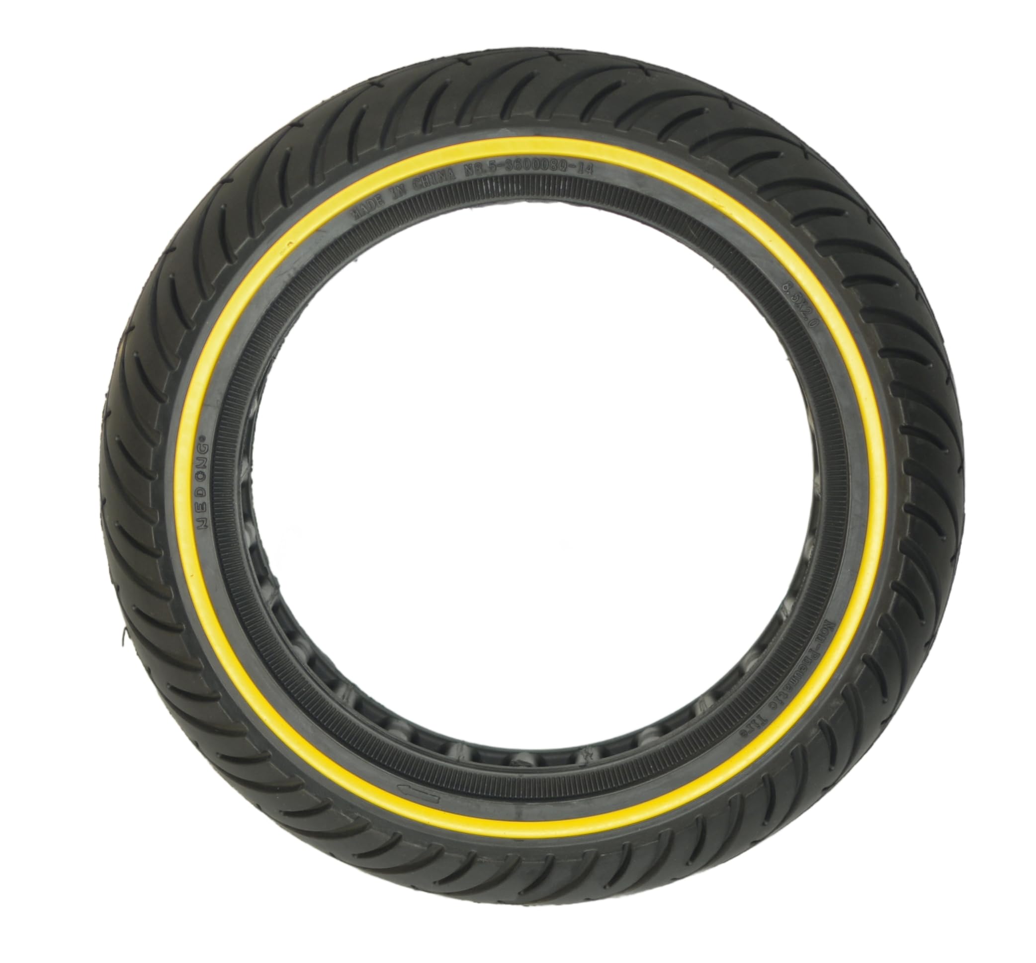 RiuScooter Rueda Maciza, 8.5 x 2 Pulgadas, Negro con Línea Amarilla, M365 1s Pro Essential Bngo - Imagen 3