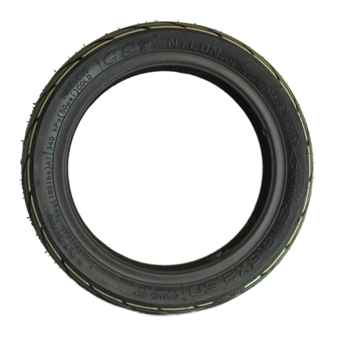RiuScooter Neumático 9.5x2.5 Pulgadas, Llanta de 6.1 Pulgadas, Negro con Líneas Verdes - Imagen 5