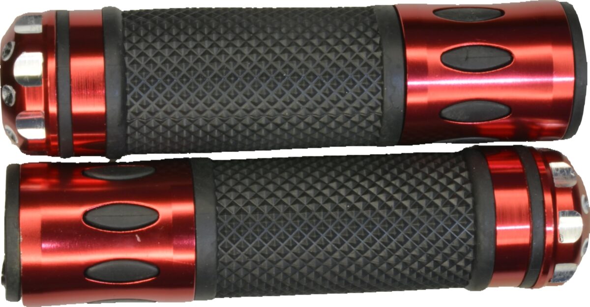 RiuScooter Puños Universales, Rojo Negro, 22mm, Agarre Antideslizante con Diseño Texturizado, Aluminio Goma - Imagen 3