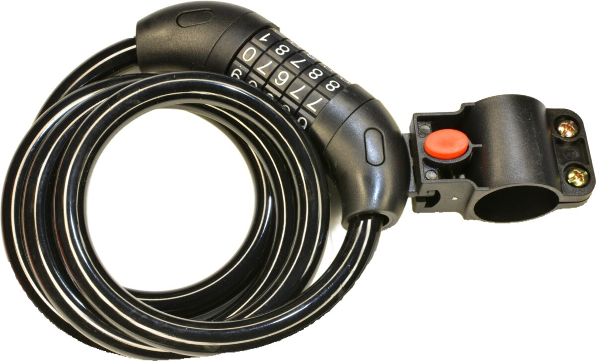 RiuScooter Candado de Cable con Combinación Numérica, Seguridad para Bicicletas, Negro - Imagen 3