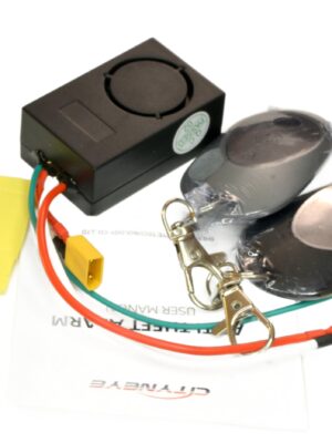 RiuScooter Alarma Antirrobo Universal Conector XT30 36-55V, con 2 Mandos a Distancia, Negro