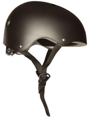 RiuScooter Casco Patinaje, Negro, Talla S, Ajustable, con Correas de Seguridad, Interior Acolchado