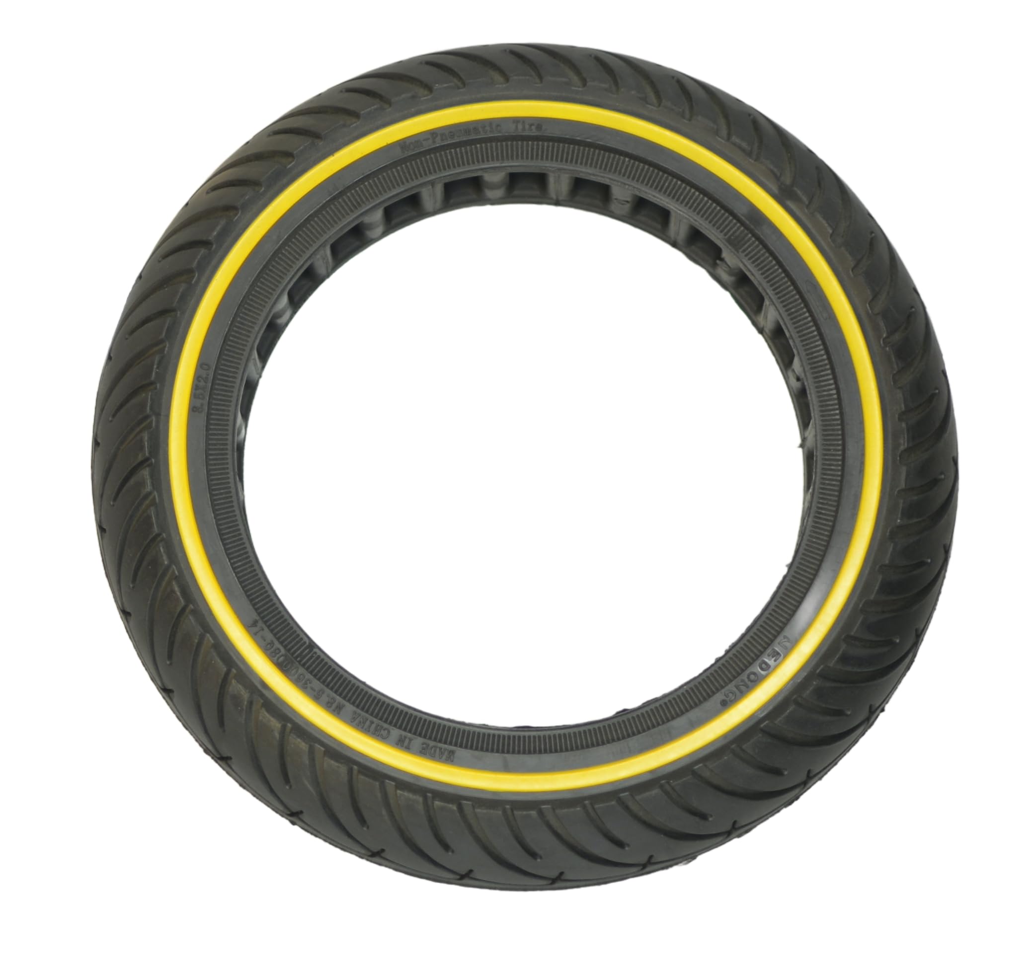 RiuScooter Rueda Maciza, 8.5 x 2 Pulgadas, Negro con Línea Amarilla, M365 1s Pro Essential Bngo - Imagen 2