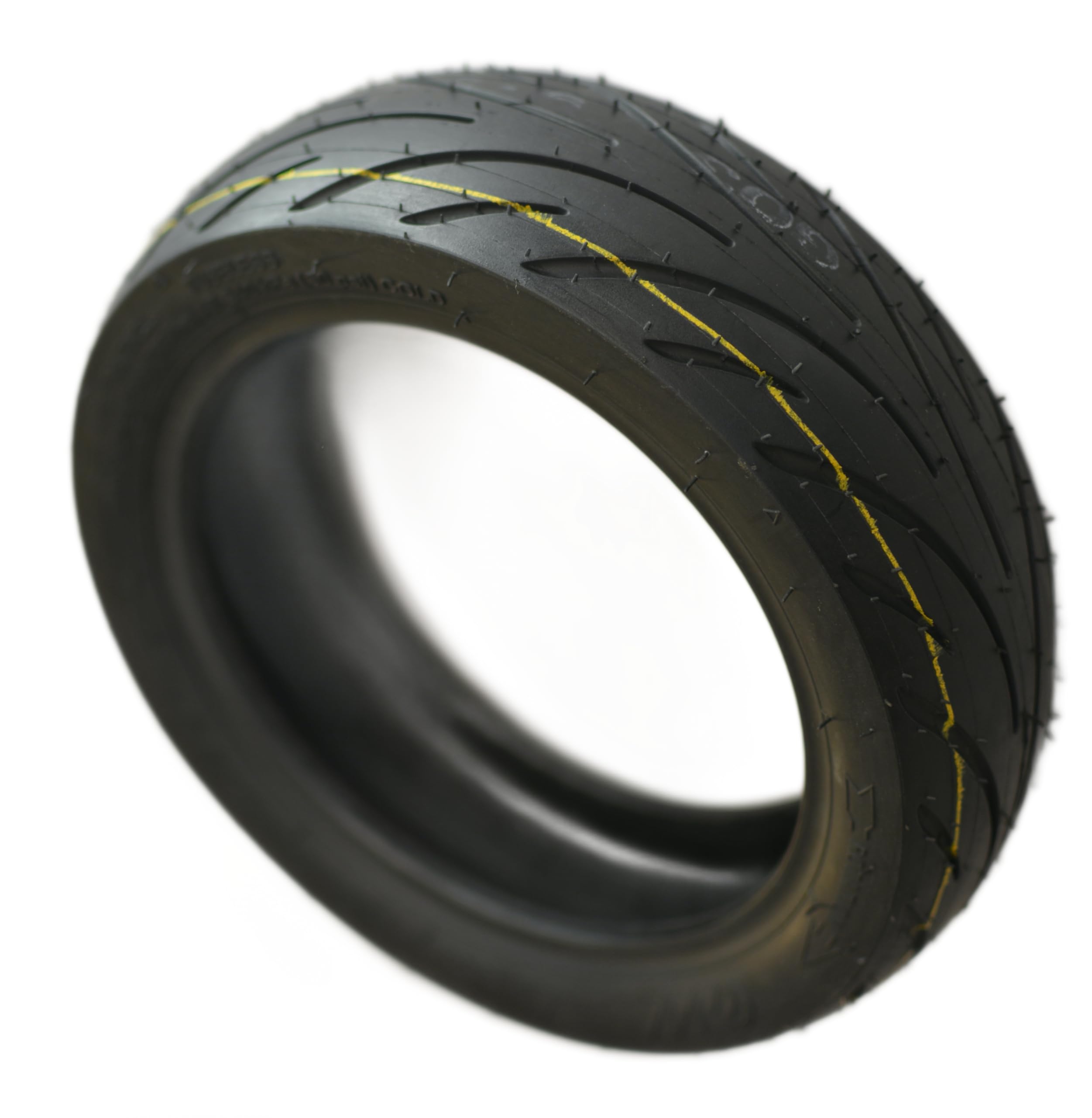 RiuScooter Neumático Ewheel, 9.5X2.50, Llanta de 6.5 Pulgadas, Negro con Líneas Amarillas - Imagen 4