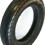 RiuScooter Neumático, 25,4 x 5,7 cm (10 x 2,25 Pulgadas), Negro con Línea Naranja