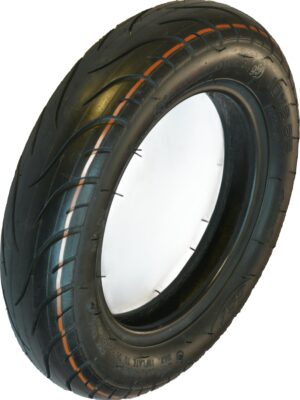 RiuScooter Neumático, 25,4 x 5,7 cm (10 x 2,25 Pulgadas), Negro con Línea Naranja