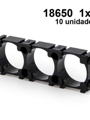 Soporte baterías 18650 1x3 - 10 uds