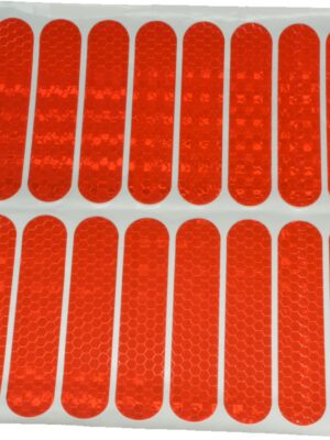 RiuScooter Pegatinas Reflectantes 20 Unidades, Rojo, 90x20mm, Multiuso, Alta Visibilidad