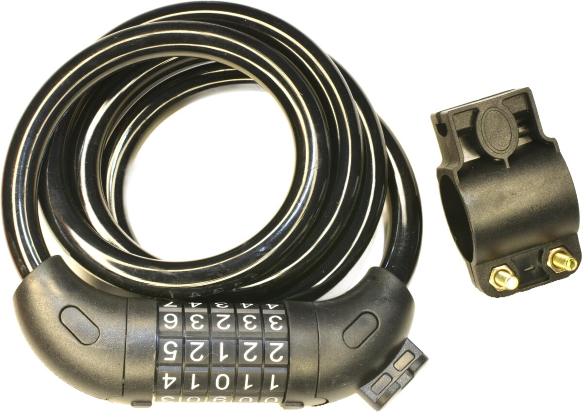 RiuScooter Candado de Cable con Combinación Numérica, Seguridad para Bicicletas, Negro - Imagen 2