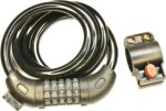 RiuScooter Candado de Cable con Combinación Numérica, Seguridad para Bicicletas, Negro
