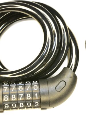 RiuScooter Candado de Cable con Combinación Numérica, Seguridad para Bicicletas, Negro