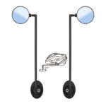 Espejo retrovisor lateral EWR002 para casco - ajustable y desmontable - Imagen 4
