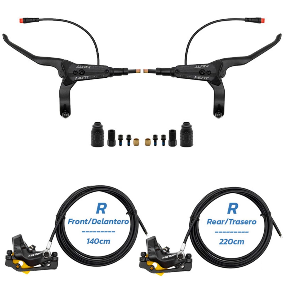 Kit de freno hidráulico negro Y5 Delantero R trasero R [NUTT] - Imagen 5