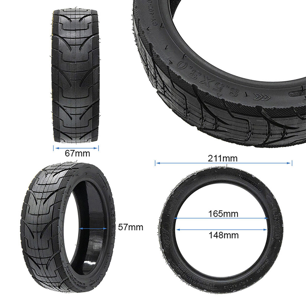 Neumático 8,5x3 tubeless cityroad - con GEL EWHEEL PANTHERURBAN - Imagen 2