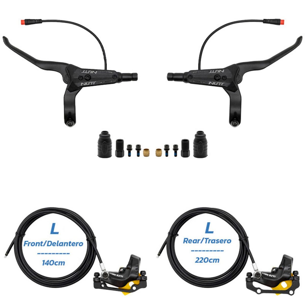 Kit de freno hidráulico negro Y5 NUTT delantero L trasero L - Imagen 4