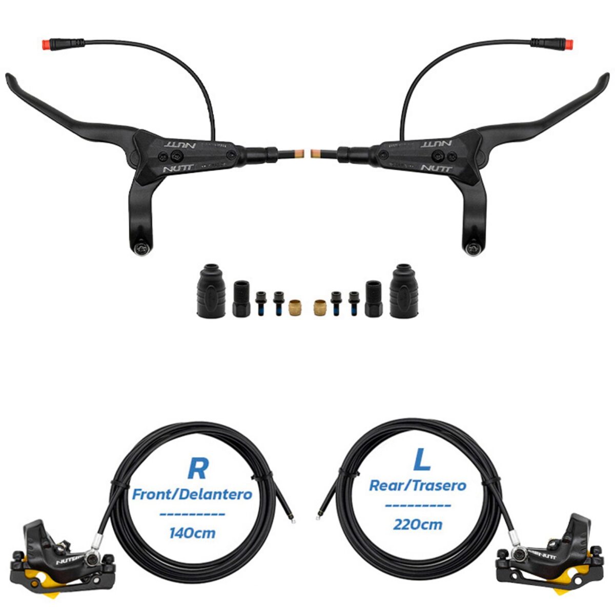 Kit de Freno Hidráulico Negro Y5 Delantero R Trasero L [NUTT] - Imagen 4