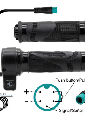 Acelerador puño con pulsador - conector waterproof