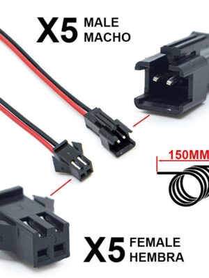 Conector SM 2 pin con cable 22 AWG - 5M/5H