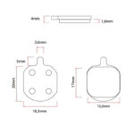 Pastilla de freno RT005-C cerámica [Ewheel] - 2 juegos compatibles patinetes eléctricos - Imagen 4