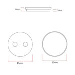 Pastilla de freno CS001-C cerámica redonda 20mm para Xiaomi [Ewheel] - 2 juegos - Imagen 3