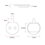 Pastilla de freno CT004-C cerámica [Ewheel] - 2 juegos para patinete eléctrico - Imagen 3