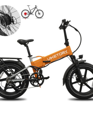 BRAVE ebike fatbike plegable-Naranja/Gris