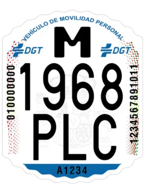 Matrícula DGT Homologada para Patinete Eléctrico