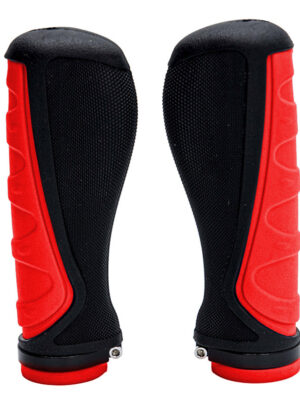 Puños de silicona ergonómicos con bloqueo rojos - 2 uds