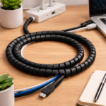 RiuScooter Organizador de Cables en Espiral, Manga Protectora Negro - Imagen 3