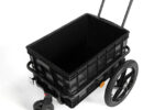 Remolque de carga para bicicletas 2 en 1, carro de mano con barra de empuje, estructura de hierro, 40 kg, plegable - Imagen 6