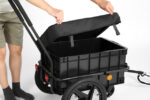 Remolque de carga para bicicletas 2 en 1, carro de mano con barra de empuje, estructura de hierro, 40 kg, plegable - Imagen 7