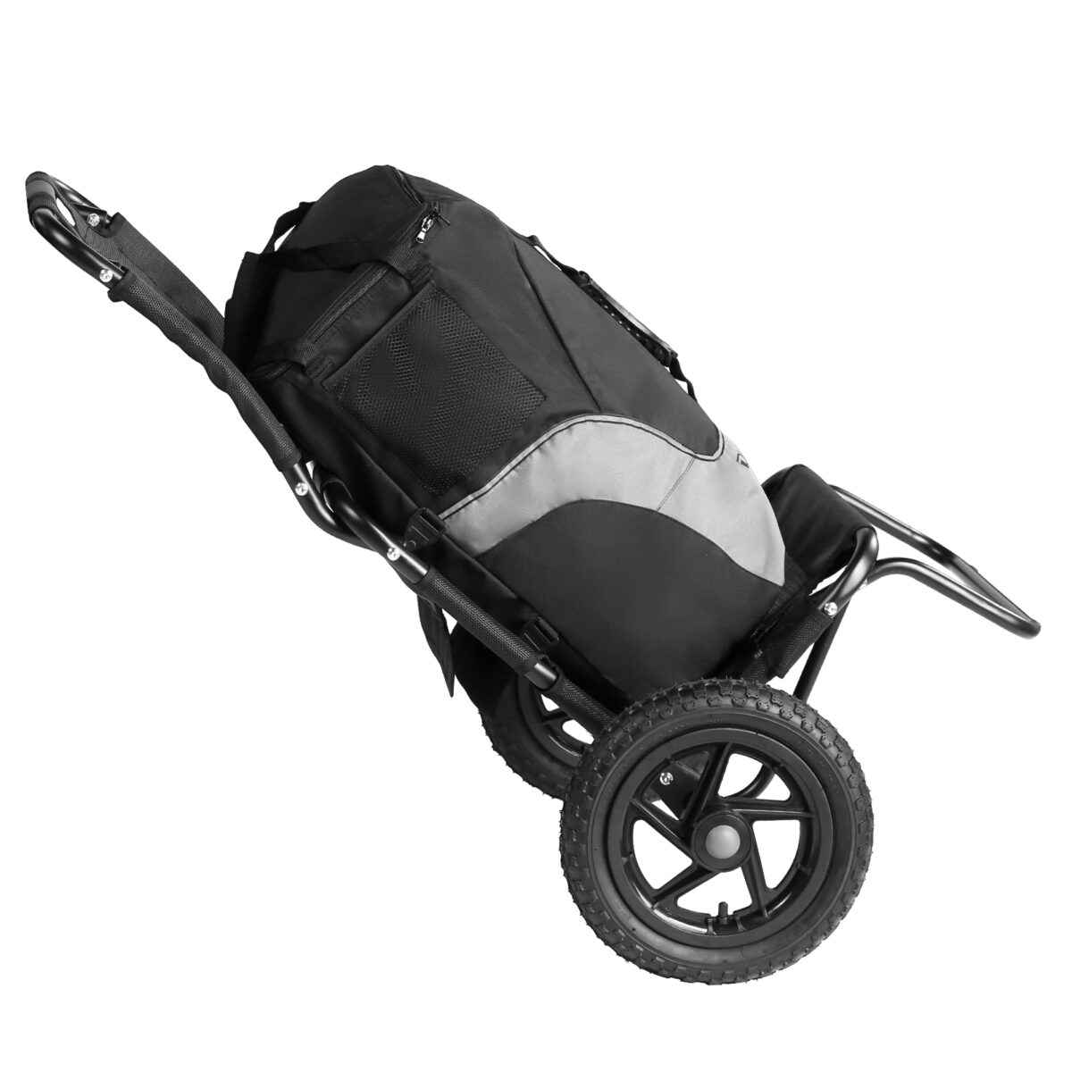 Remolque de bicicleta, carretilla, remolque de carga para bicicletas, estructura de aluminio y acero, fácilmente plegable con neumáticos de 30 cm, capacidad de carga 20 kg - Imagen 7