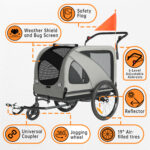 Colgador para perros XXL 2 en 1 con soporte para colgar, reflectores y correas reflectantes, con soporte universal, luces de seguridad, barra inclinada, hasta 50 kg - Imagen 3