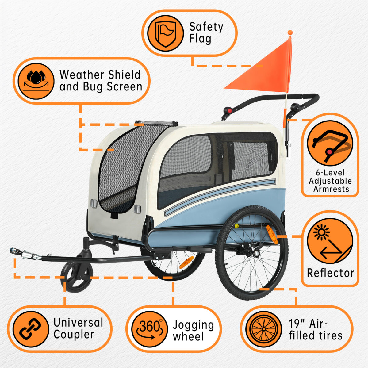 Colgador para perros XXL 2 en 1 con soporte para colgar, reflectores y correas reflectantes, con soporte universal, luces de seguridad, barra inclinada, hasta 50 kg - Imagen 3