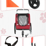 XL Hundeanhänger Fahrrad & Jogger 2 en 1 con correas para manos y reflectores, estable 600D Oxford-Gewebe, transportador de perros hasta 40 kg