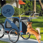 XL Hundeanhänger Fahrrad & Jogger 2 en 1 con correas para manos y reflectores, estable 600D Oxford-Gewebe, transportador de perros hasta 40 kg