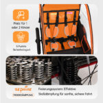 Colgador para niños y carrito para niños 2 en 1 con Federung, colgador para niños de 1 a 2 niños, función de jogging, barra de apoyo, cesta de almacenamiento - Imagen 5