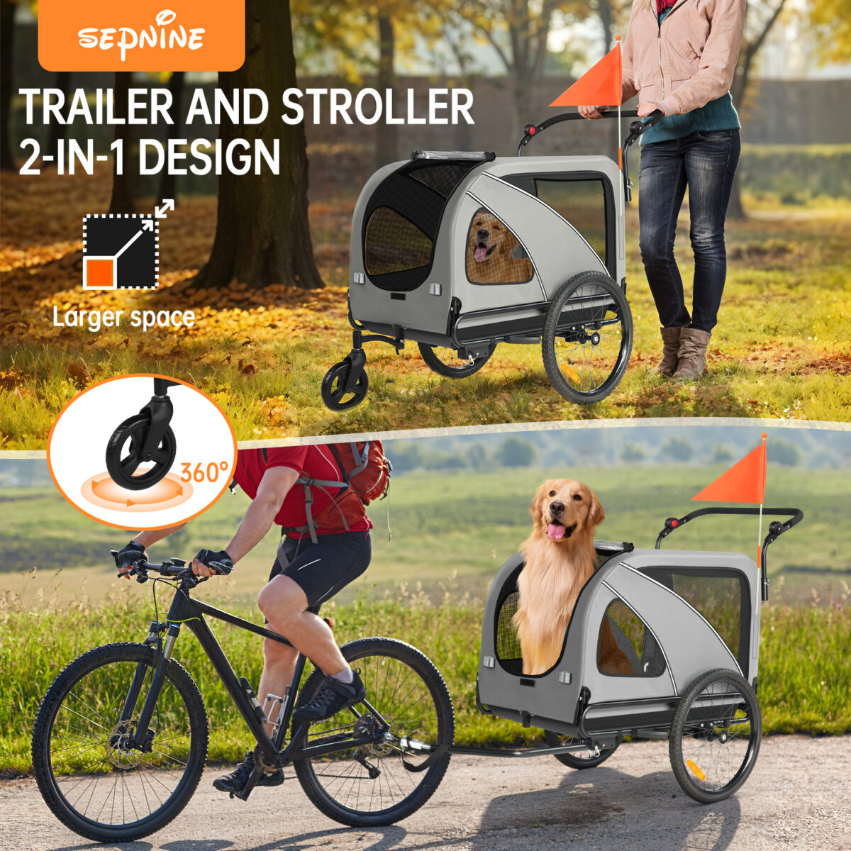 Colgador para perros XXL 2 en 1 con soporte para colgar, reflectores y correas reflectantes, con soporte universal, luces de seguridad, barra inclinada, hasta 50 kg - Imagen 6